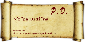 Pápa Diána névjegykártya